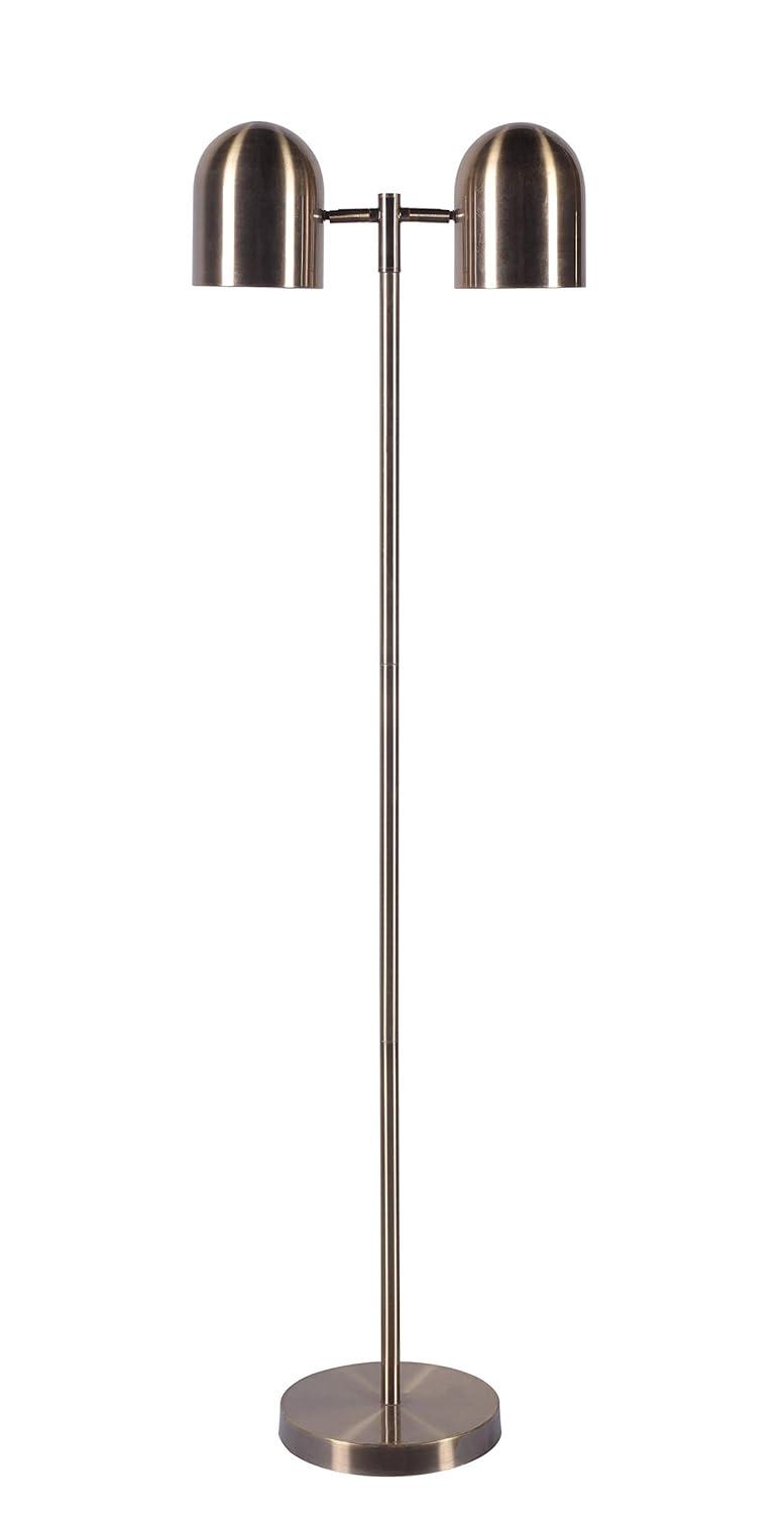 Kenroy Home 33171AB Alden Floor Lamp with Antique Brass Finish, Modern Style, 57.125" Height, 17.625" Width, 9.875" Depth