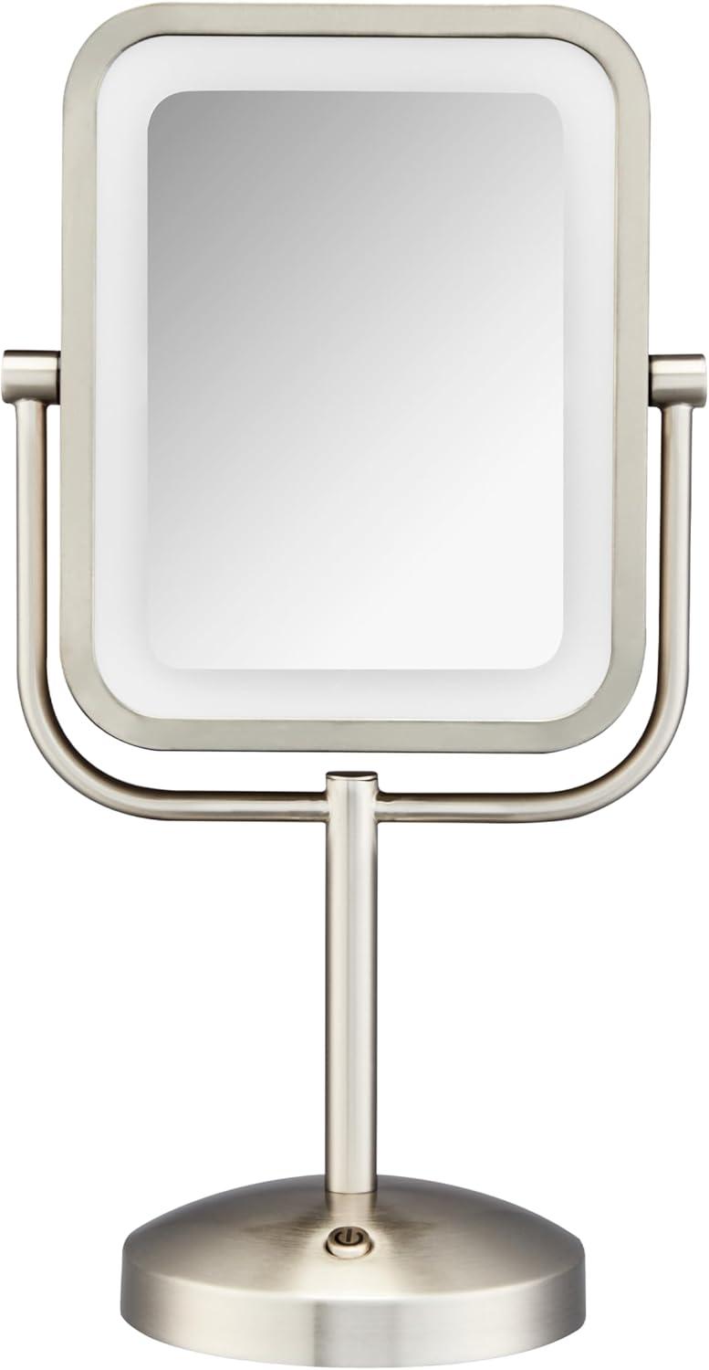 Frameless Lighted Magnifying Makeup / Shaving Mirror