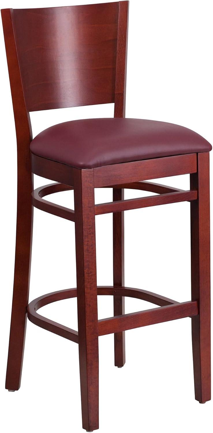 Flash Furniture Lacey Series Solid Back Walnut Wood Restaurant Barstool