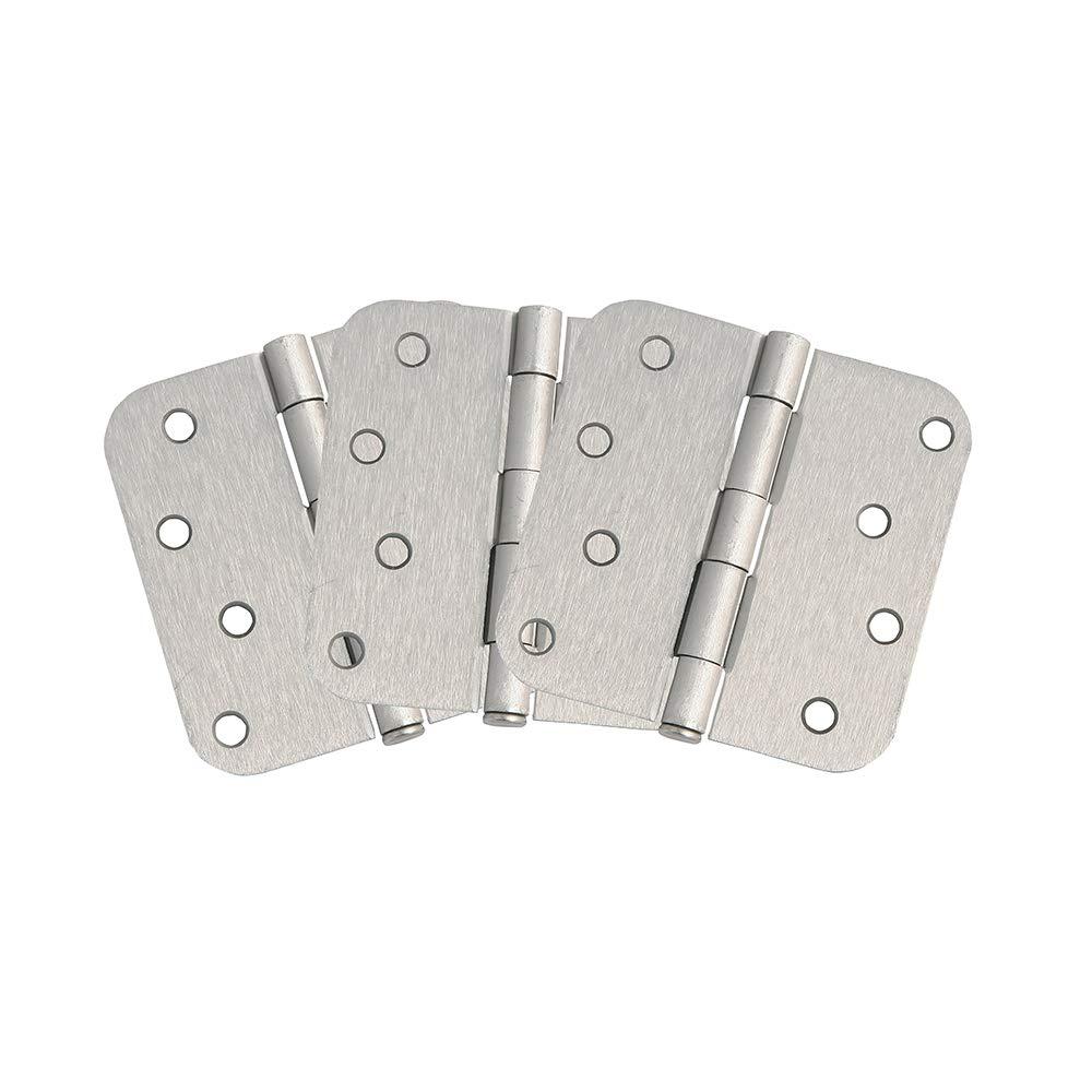 Design House Door Hinge 4-Inch, 5/8-inch Radius, 3-Pack (Set of 3)