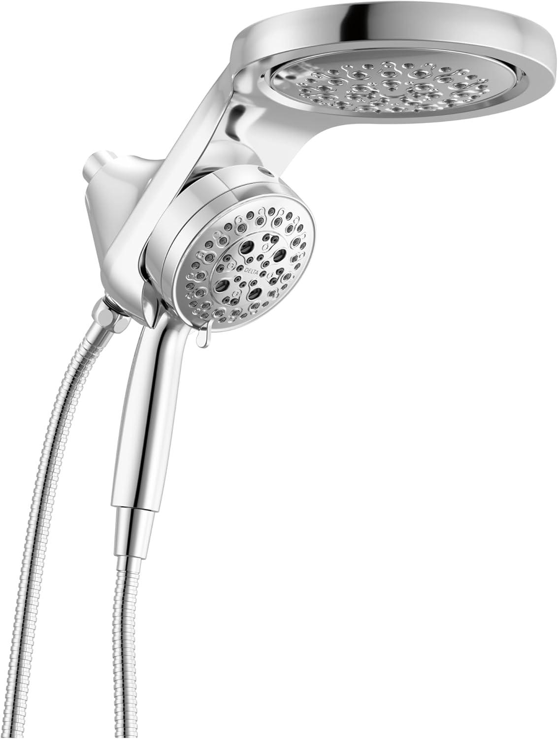 6-Setting HydroRain 2-in-1 Dual Shower Head with ProClean Spray, 1.75 GPM