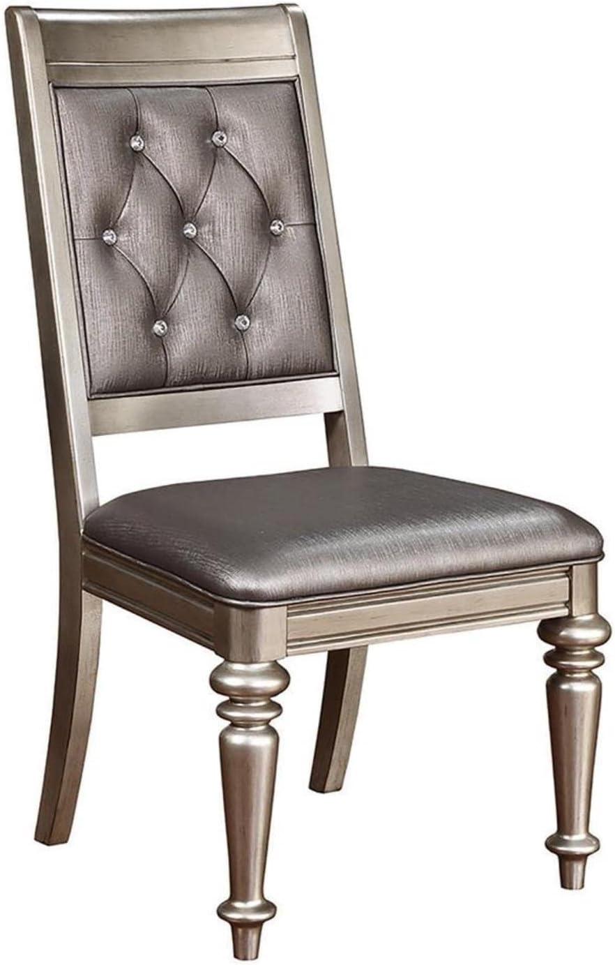 Tufted Genuine Leather Upholstered Side Chair