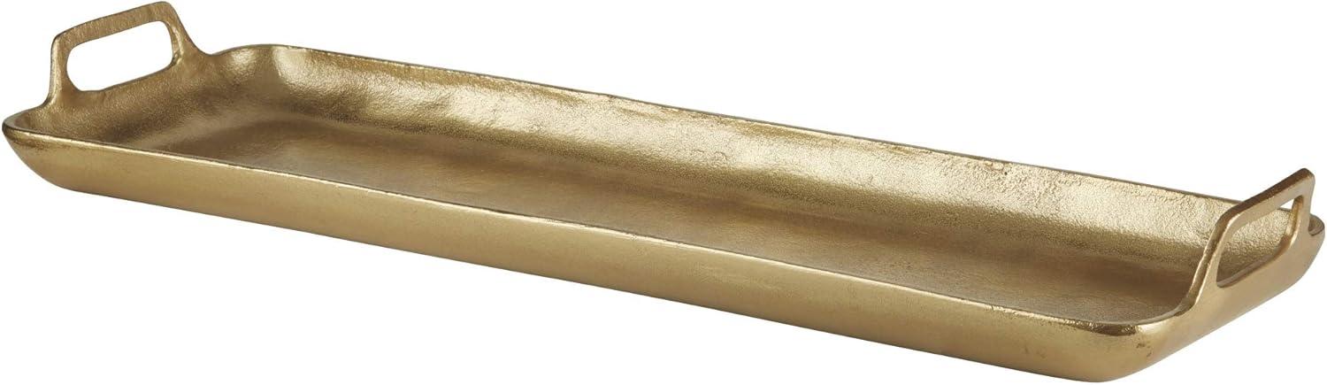 Posy Contemporary Gold Cast Aluminum Decorative Tray