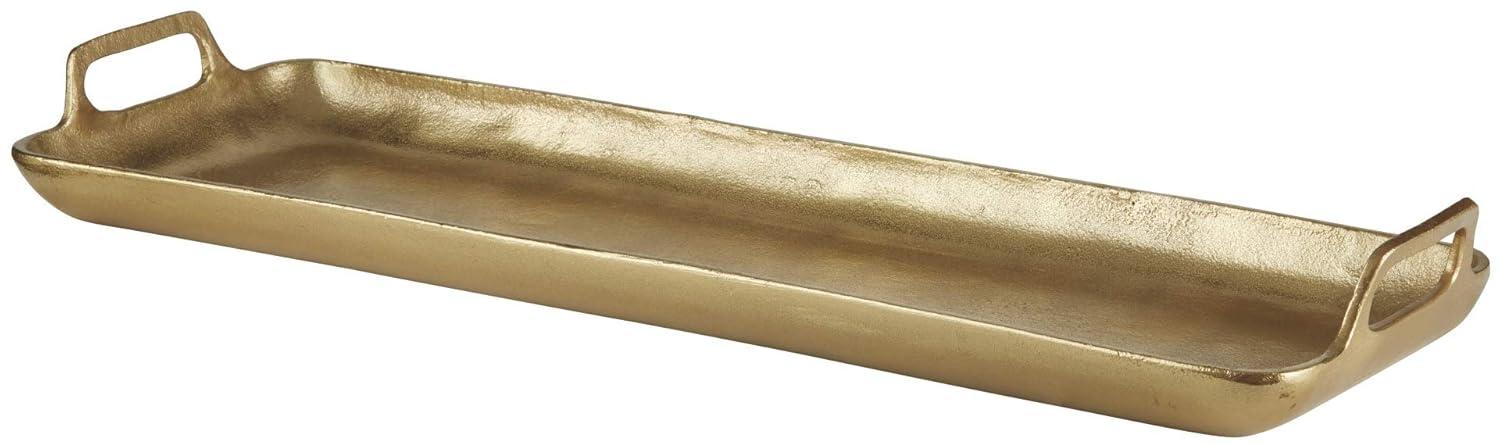 Posy Contemporary Gold Cast Aluminum Decorative Tray