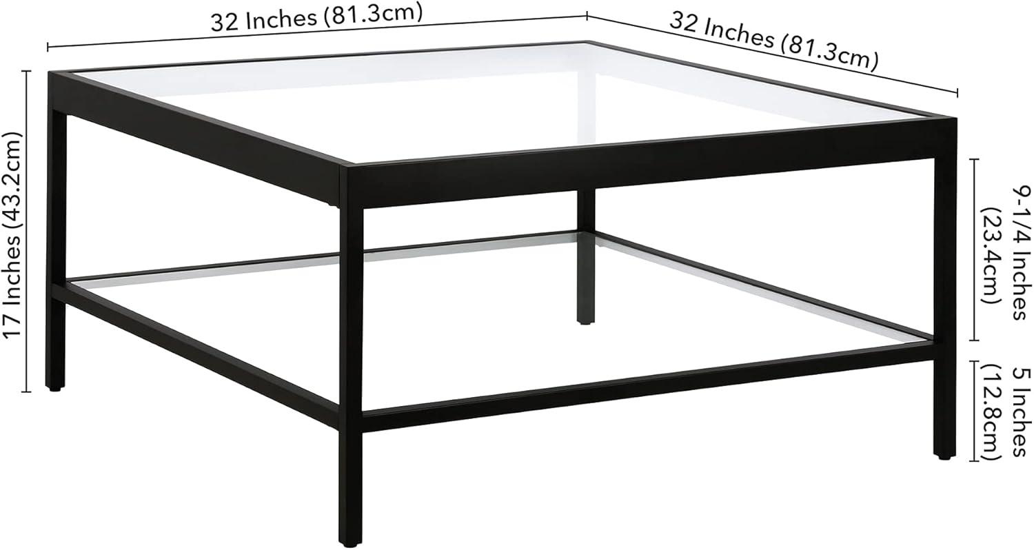 Evelyn&Zoe Alexis 32" Wide Square Coffee Table, Blackened Bronze