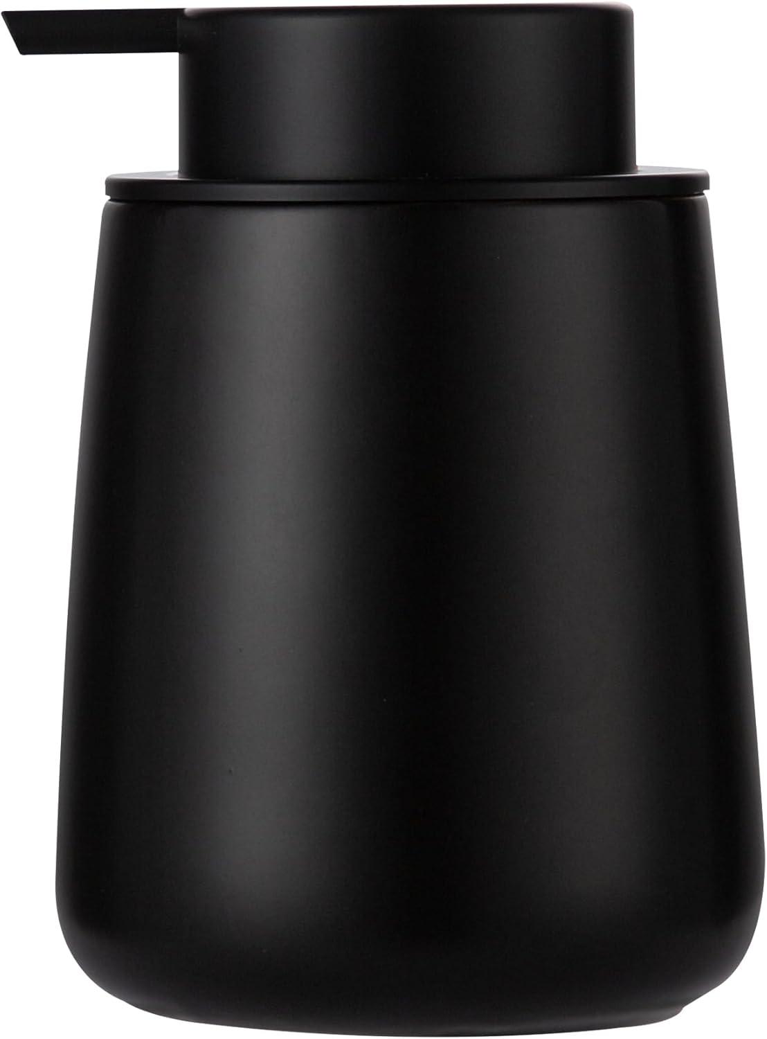 Black Ceramic Cylindrical Soap Dispenser with Easy Pump