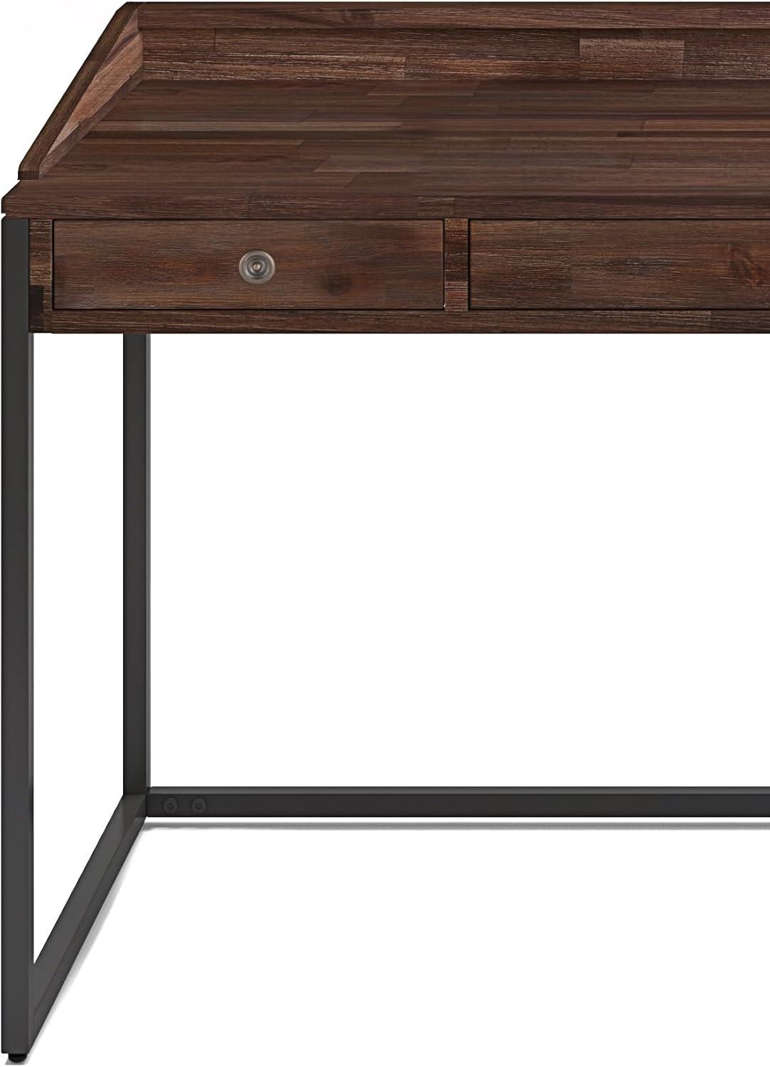 Simpli Home Ralston Solid Acacia Wood Desk In Distressed Charcoal Brown