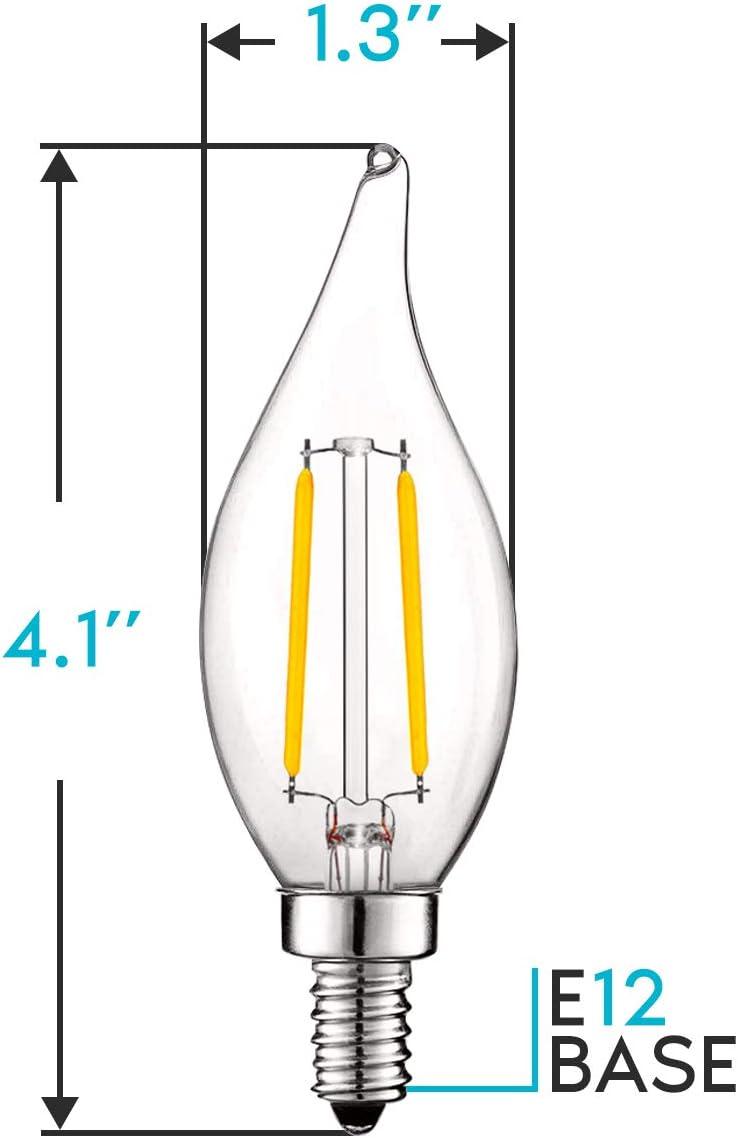 4 Watt (40 Watt Equivalent), B11 LED, Dimmable Light Bulb, E12/Candelabra Base