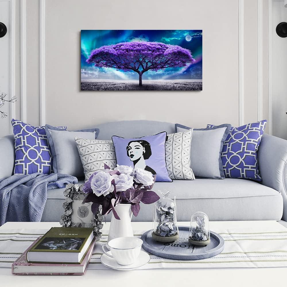 Shiartex Canvas Wall Art For Living Room Farmhouse Wall Decor For Bedroom Purple Tree Abstract Scenery Pictures Artwork Canvas Prints Office Decor Painting Dormitory Decor 20"x16"in