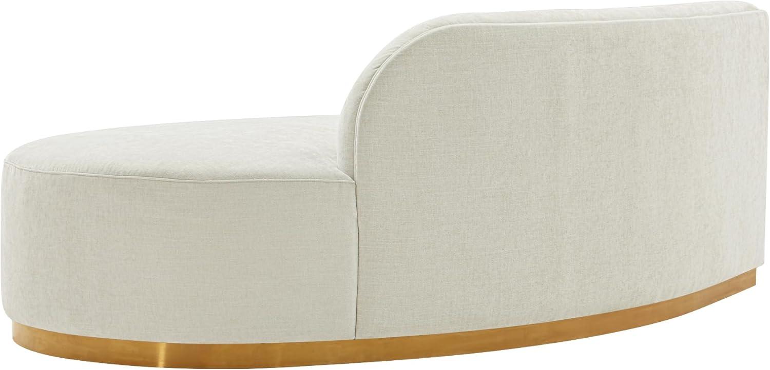 131.89" Daria Linen Upholstered Sofa Sectional with Pillows Ivory - Manhattan Comfort: Modern Modular, Pine Frame, Metal Legs