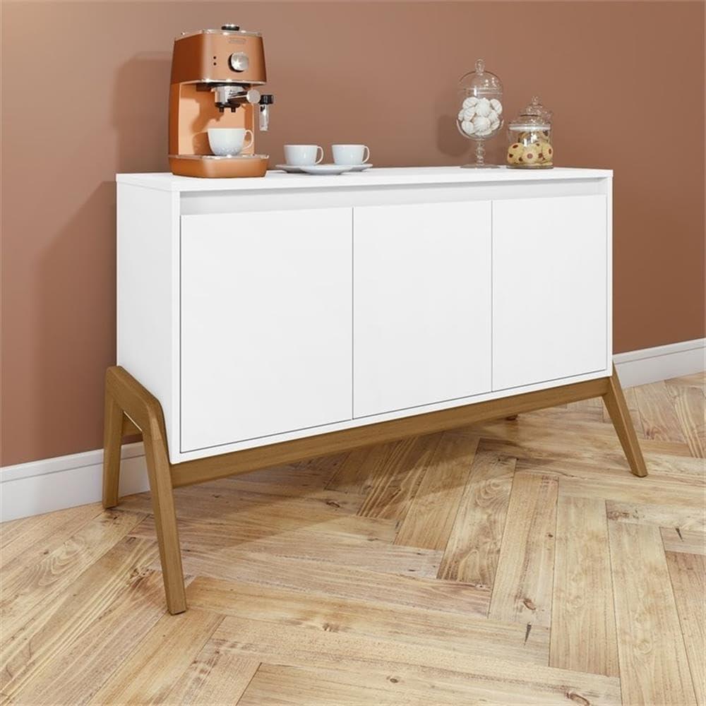 Manhattan Comfort Jernya 49" Sideboard with 4 Shelves in White