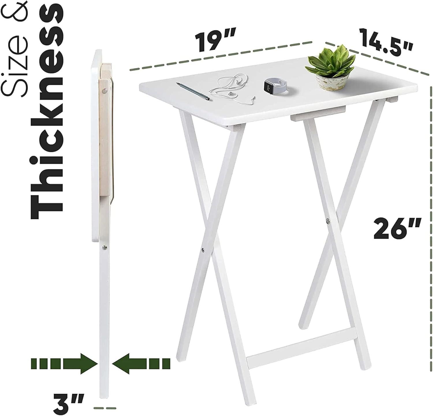 PJ Wood 19.09'' Solid Wood Rectangular Portable Folding Table (Set of 2)