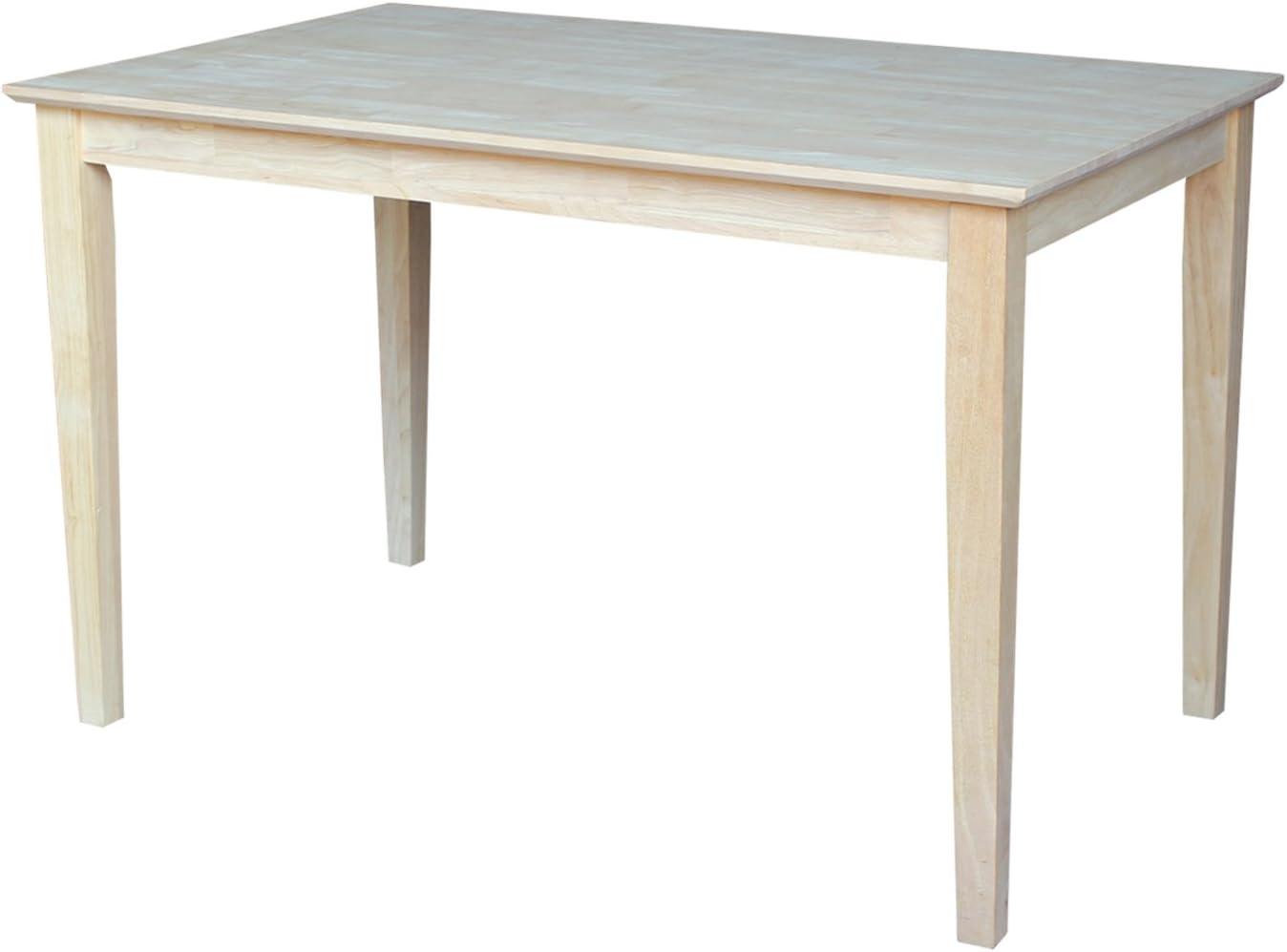 Solid Parawood Butcher Block Dining Table with Shaker Legs, 54"x36"