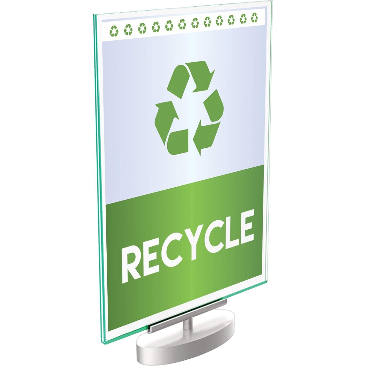 Silver and Clear Rotating 5x7 Desktop Sign Holder