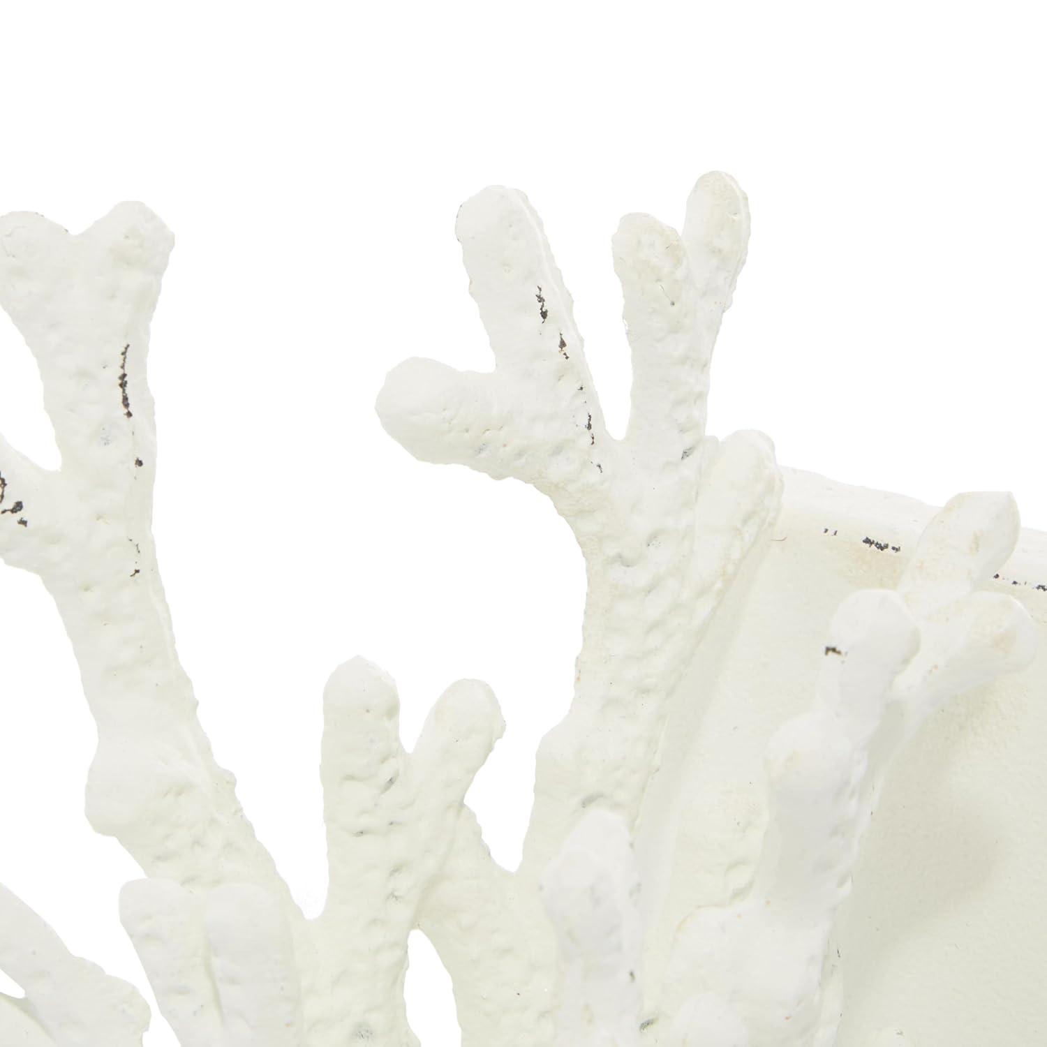 DecMode 5" Coral White Metal Bookends (Set of 2)