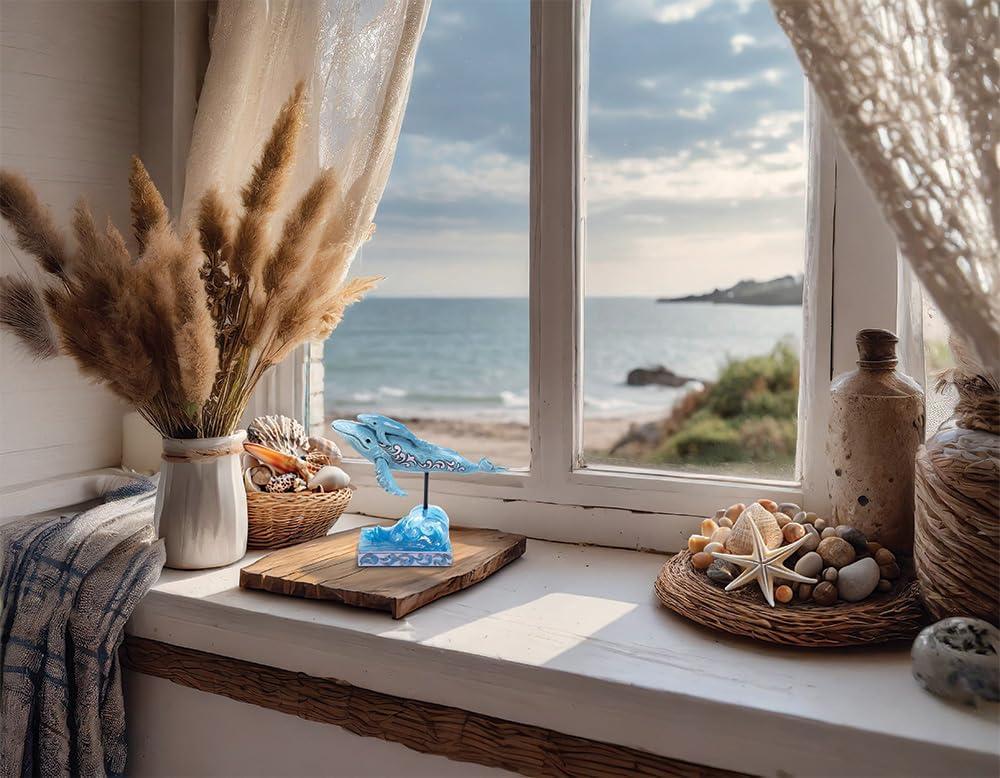 Enesco Animal Planet by Jim Shore Mother Blue Whale and Calf in Waves Figurine- Stone Resin Hand Painted Crafted Collectible Animal Figurines Home Decor Statue, 5.5 Inch