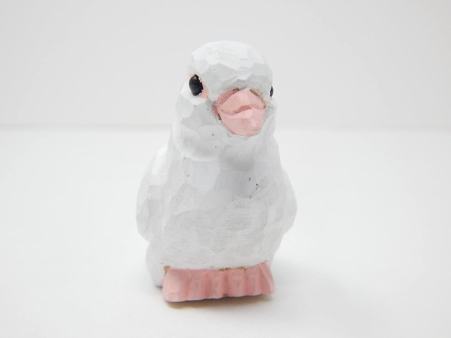 White Dove Wood Figurine Statue Sculpture Ornament Decoration Miniature Bird Art Carve Small Animal