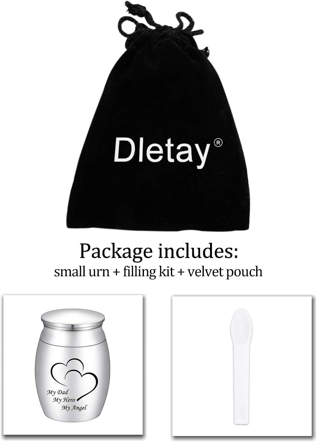 Small Keepsake Urn for Dad Mini Cremation Urns Decorative Memorial Funeral Ashes Holder Silver Engraved Stainless Steel Container for Dad Father 1.57 x 1.18 Inch-My Dad My Hero My Angel