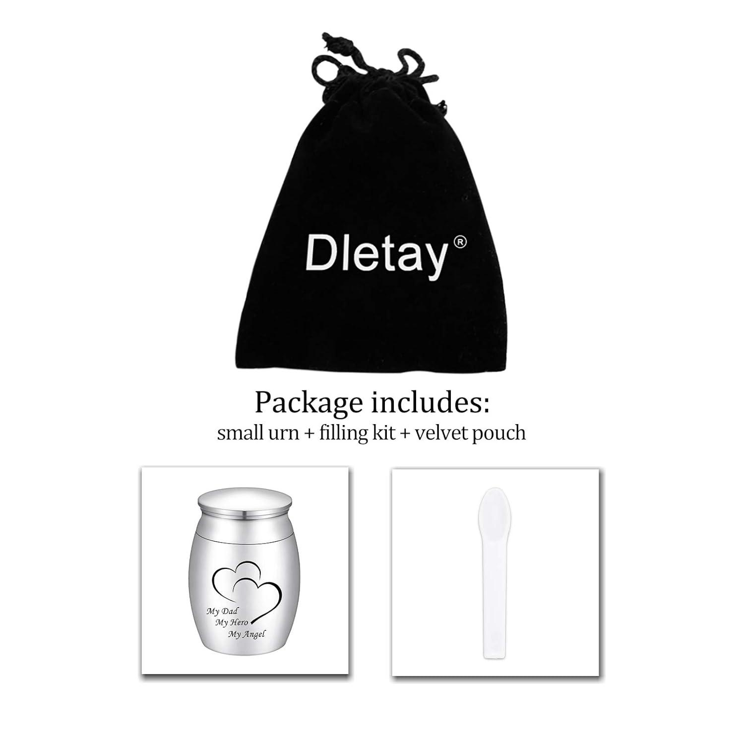 Small Keepsake Urn for Dad Mini Cremation Urns Decorative Memorial Funeral Ashes Holder Silver Engraved Stainless Steel Container for Dad Father 1.57 x 1.18 Inch-My Dad My Hero My Angel