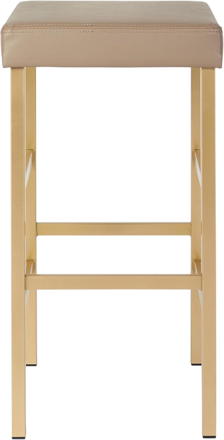 OSP Home Furnishings 30" Gold Backless Stool in Camel