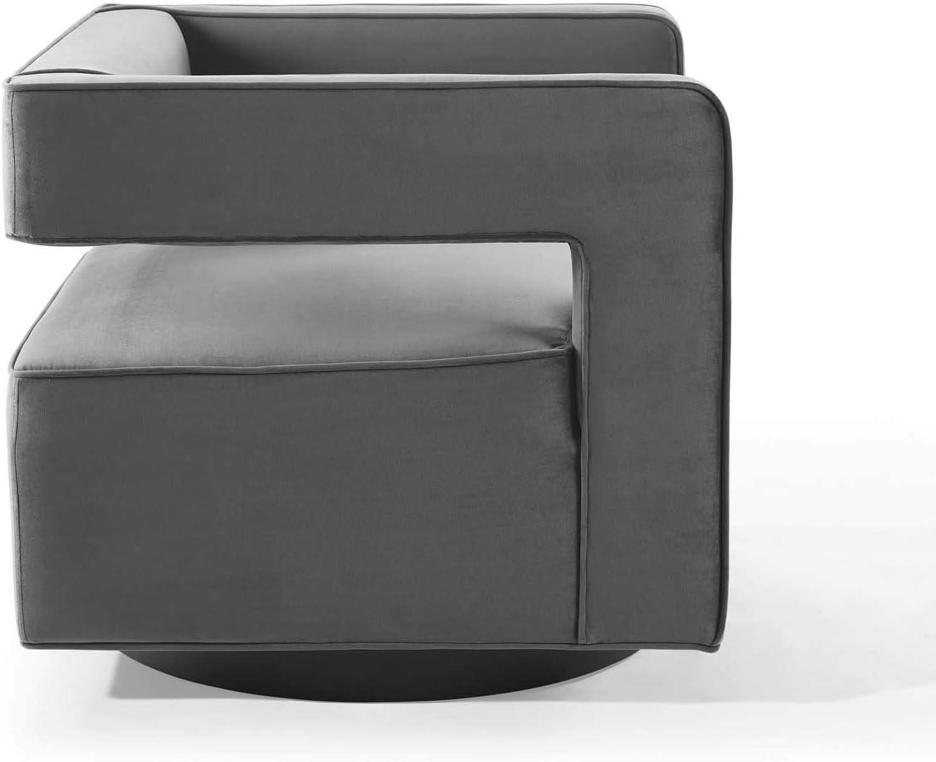 Booth Performance Velvet Swivel ArmchairGray