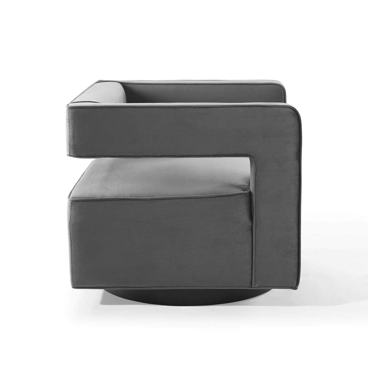 Booth Performance Velvet Swivel ArmchairGray