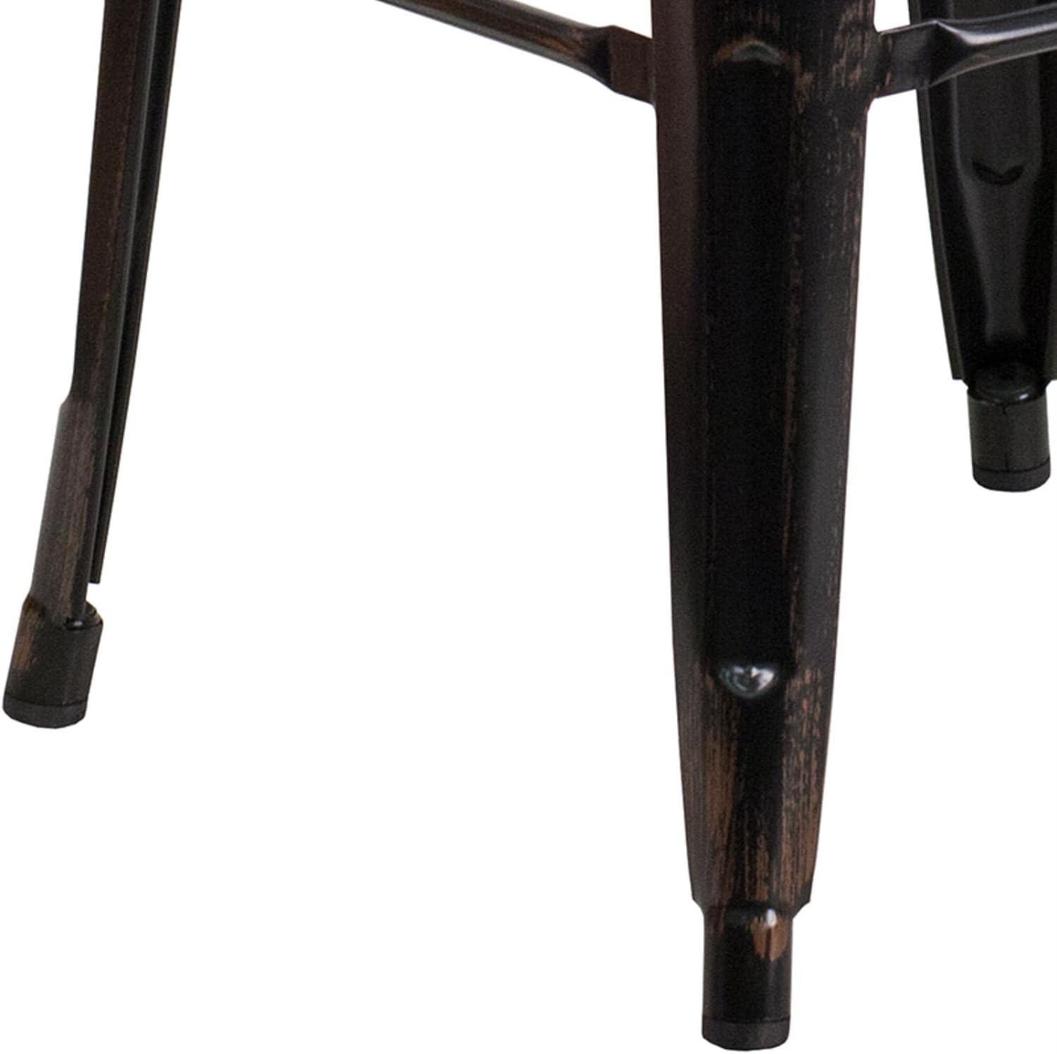 Flash Furniture Commercial Grade 30" High Backless Orange Metal Indoor-Outdoor Barstool with Square Seat