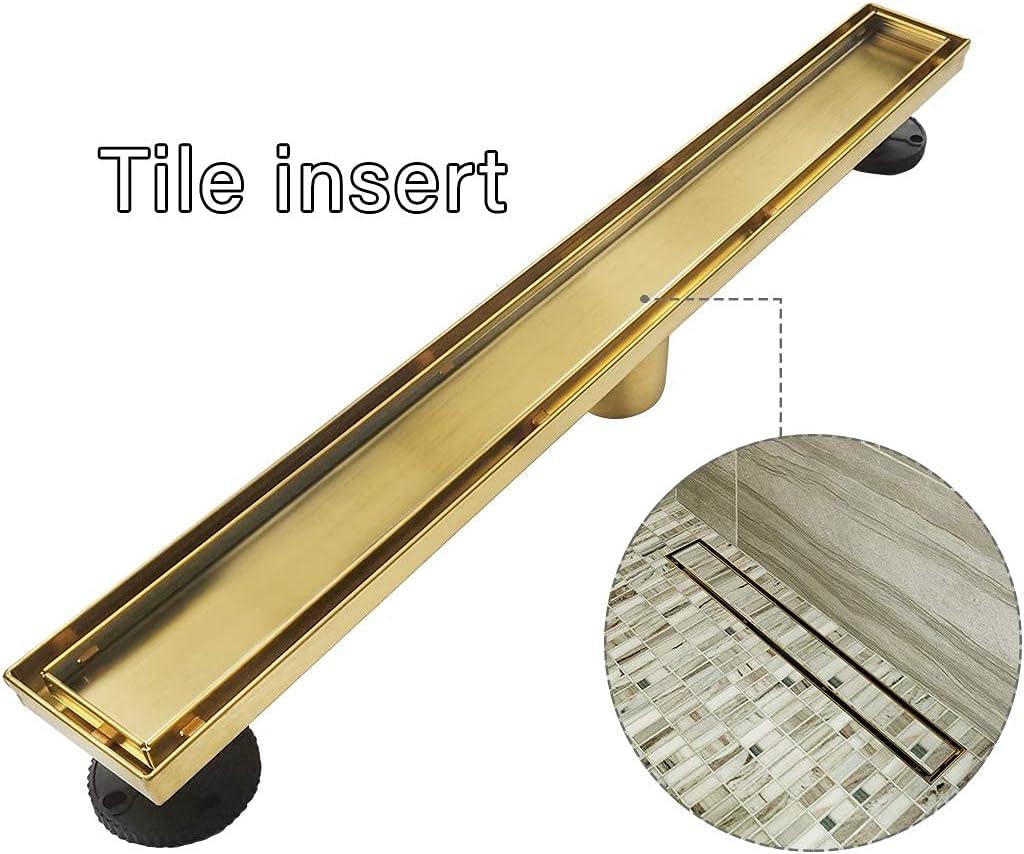 36 In. Stainless Steel Linear Shower Drain With Tile-In Pattern Surface