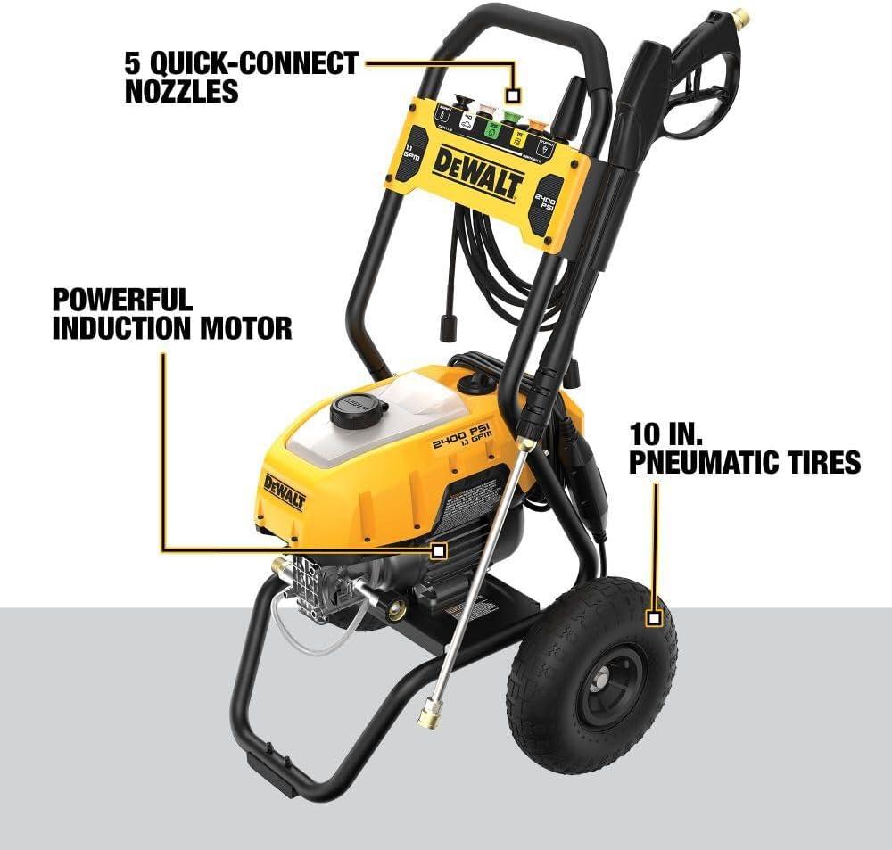 DEWALT AC Pressure Washer 2400 PSI at 120V Electric Cold, Quick Connect Tips