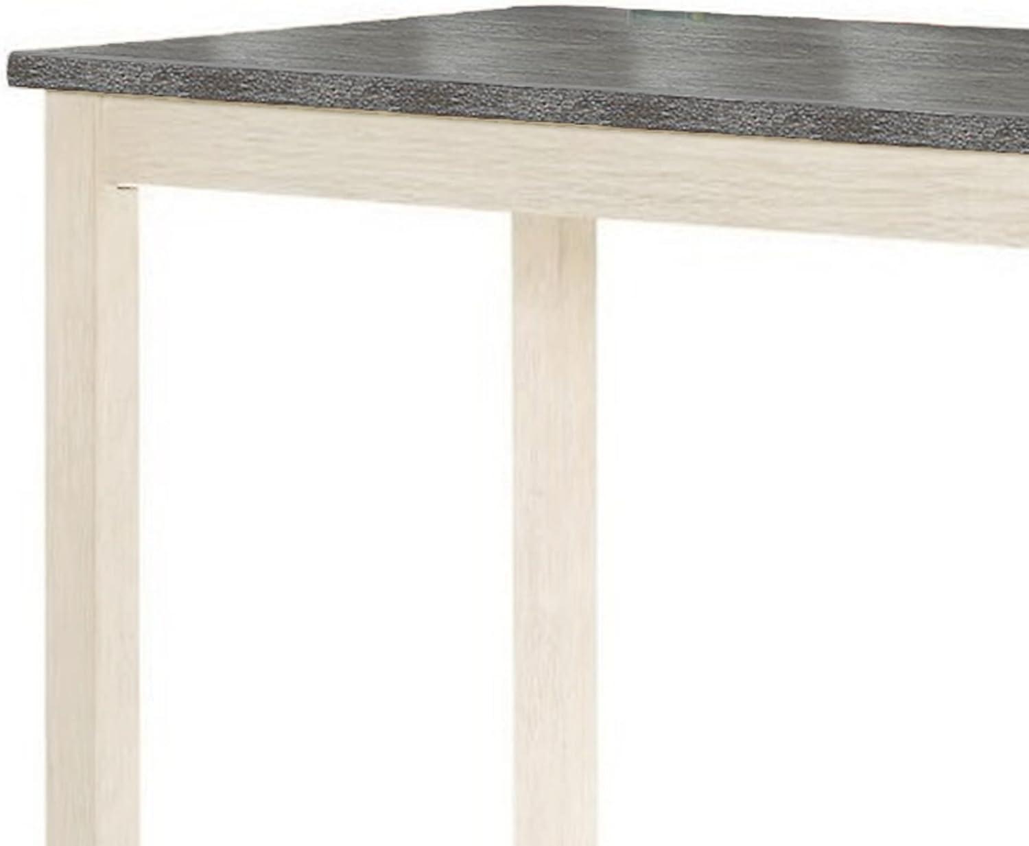 Joss 60 Inch Cottage Counter Height Table 2 Tone Wood Gray Top Cream Base - Saltoro Sherpi