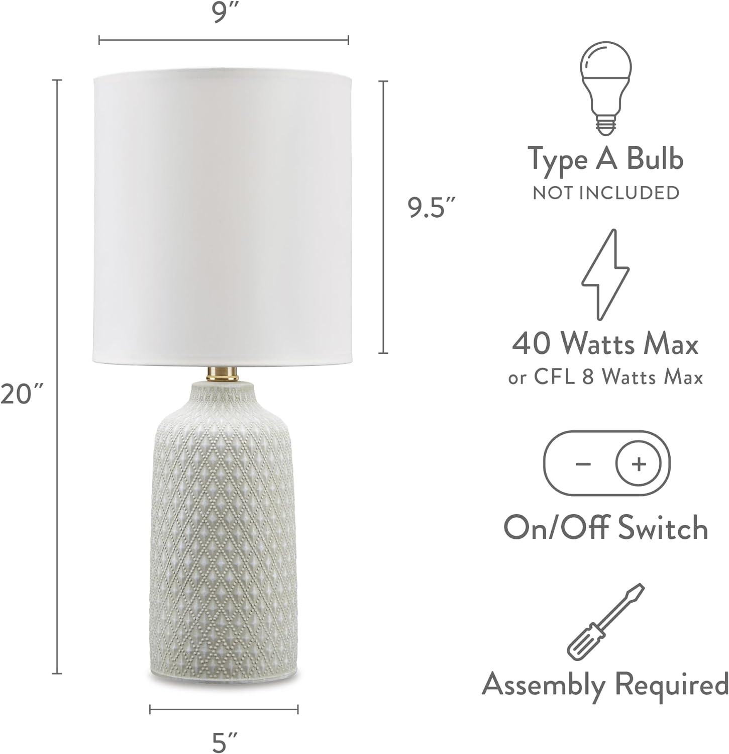 Donnford 20" Gray and White Ceramic Table Lamp