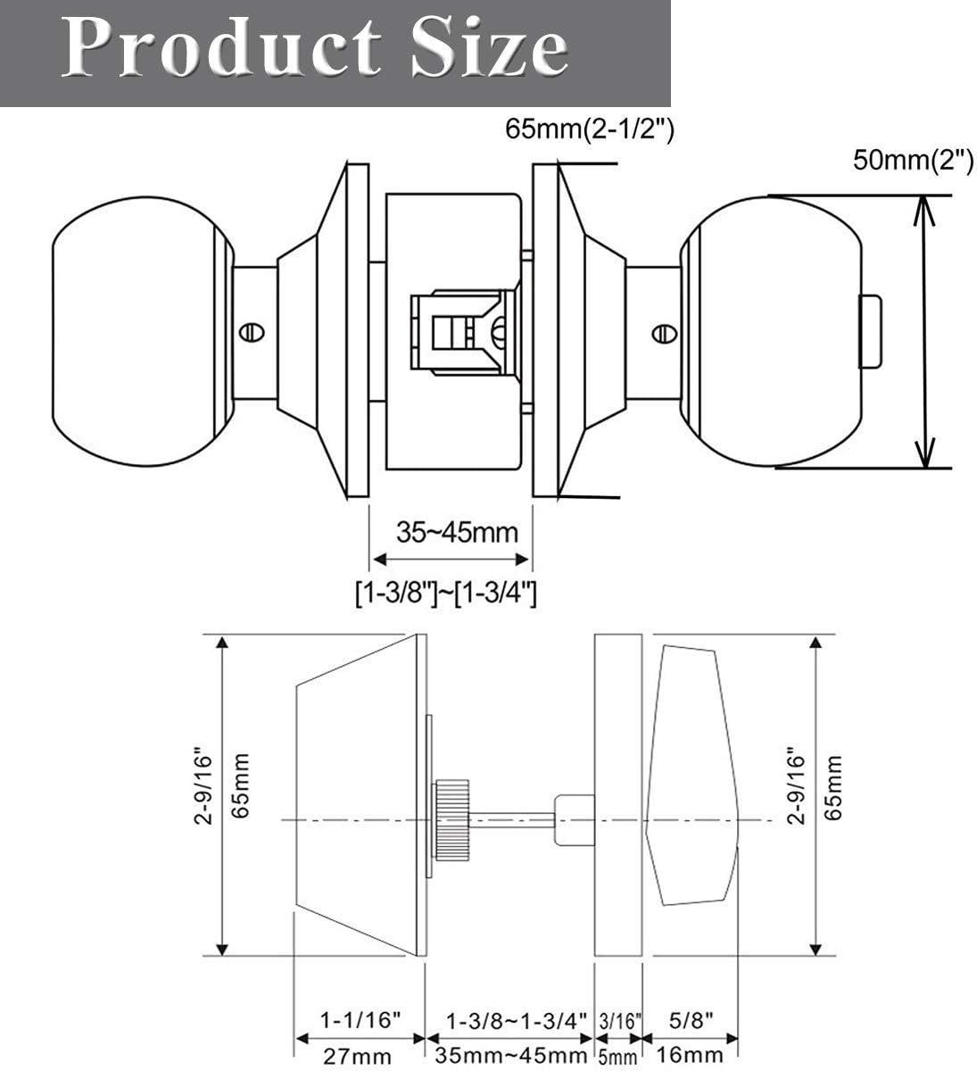 Black Stainless Steel Single Cylinder Door Knob and Deadbolt Set