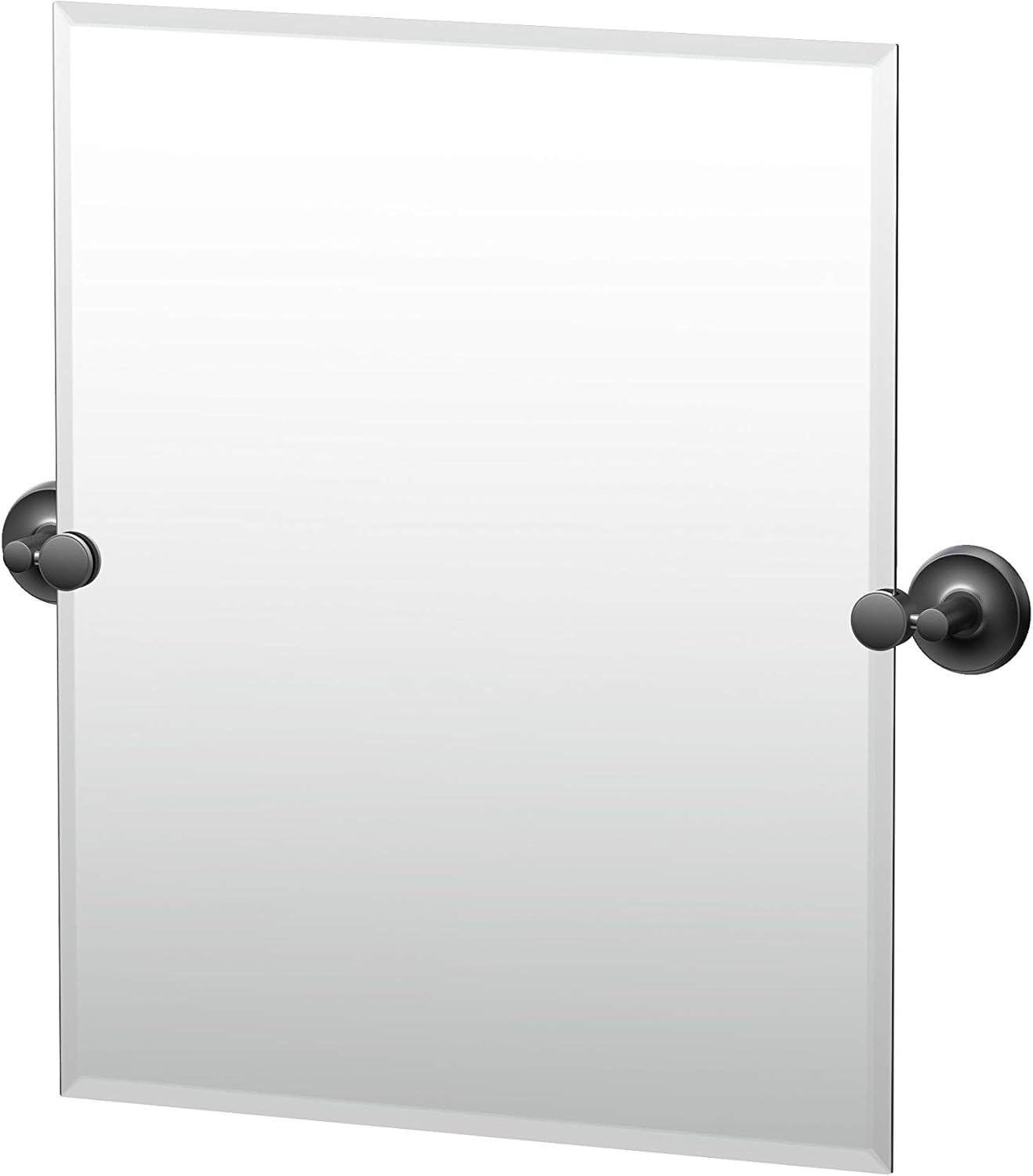 Designer II Frameless Rectangle Bathroom Vanity Mirror | Pivoting (Tilts) and Beveled Mirror