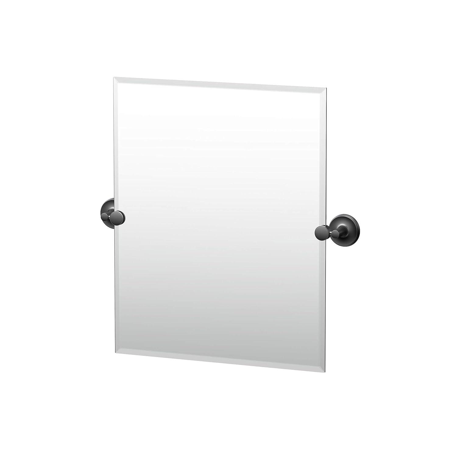 Designer II Frameless Rectangle Bathroom Vanity Mirror | Pivoting (Tilts) and Beveled Mirror