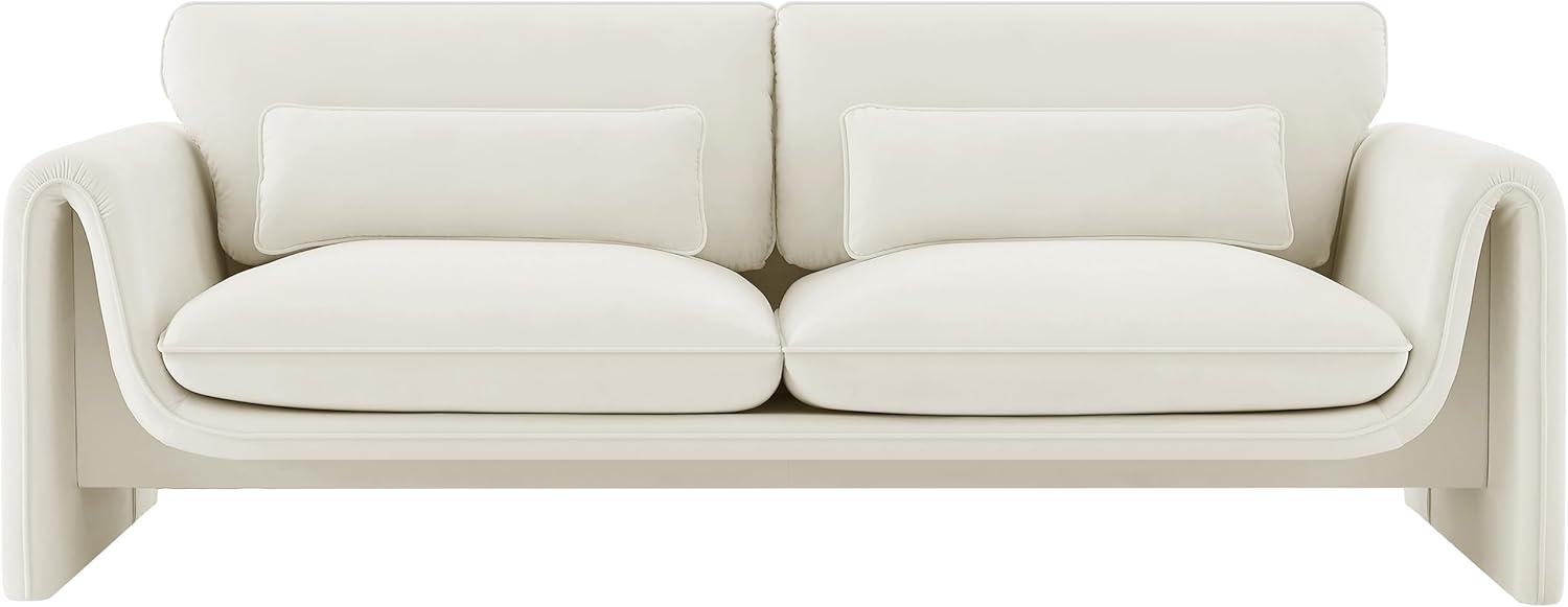 Meridian Furniture Sloan Cream Velvet Fabric Sofa