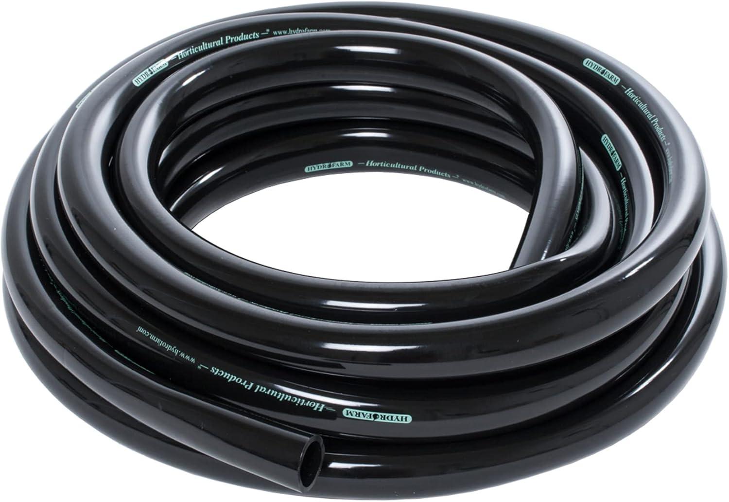 Active Aqua HGTB75GF 3/4 Inch Inside Diameter Vinyl Tubing for Indoor Vegetation Growing Hydroponic Irrigation Systems and Tanks, 25 Feet, Black