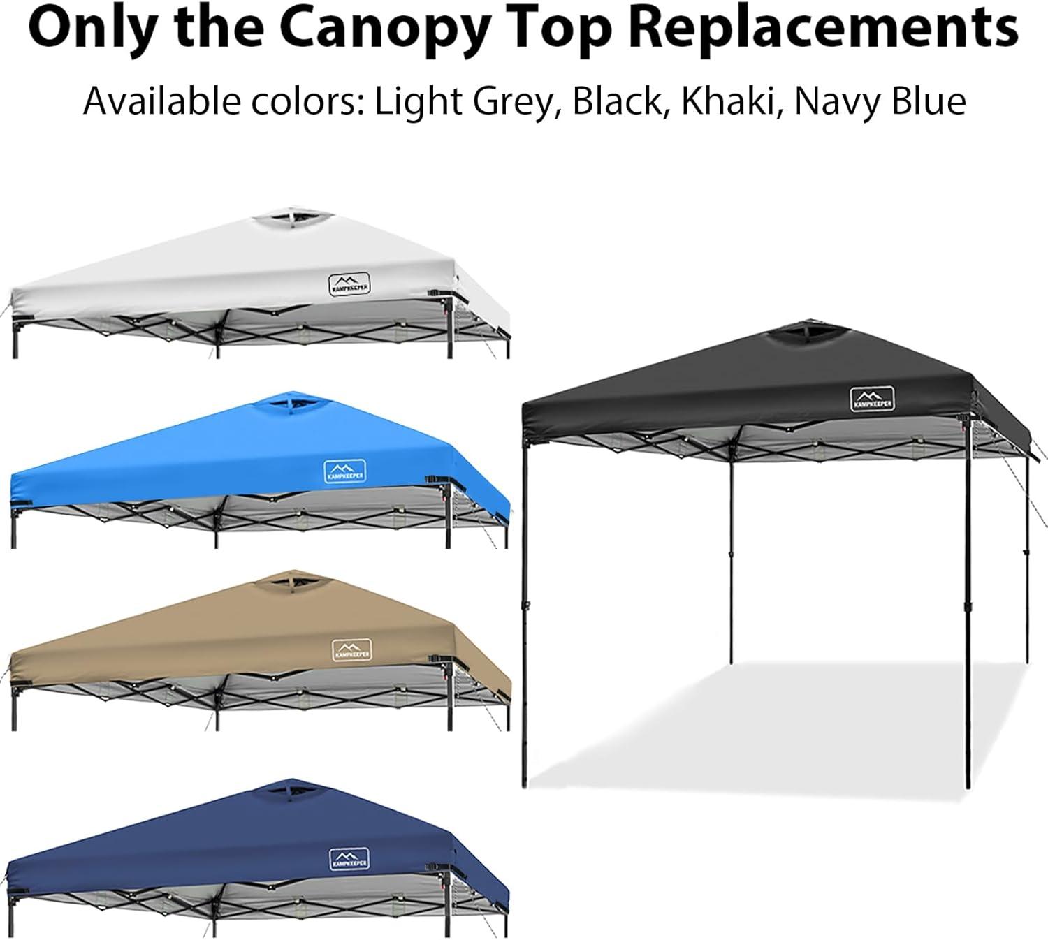 Black 10x10 Polyester Pop-Up Canopy Tent Top with Air Vent