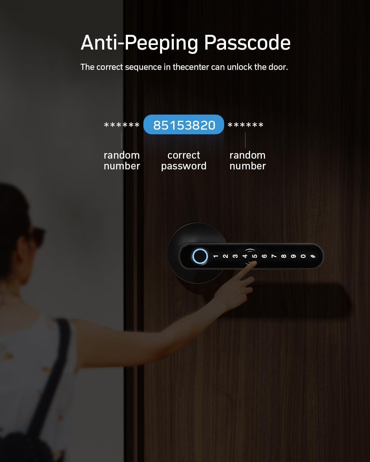 Smart Biometric Keyless Entry Door Lock with Handle