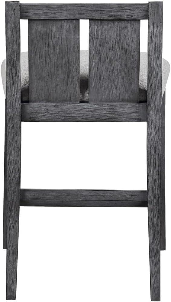 Gray Rubberwood 36-Inch Storage Counter Table Set with Two Chairs