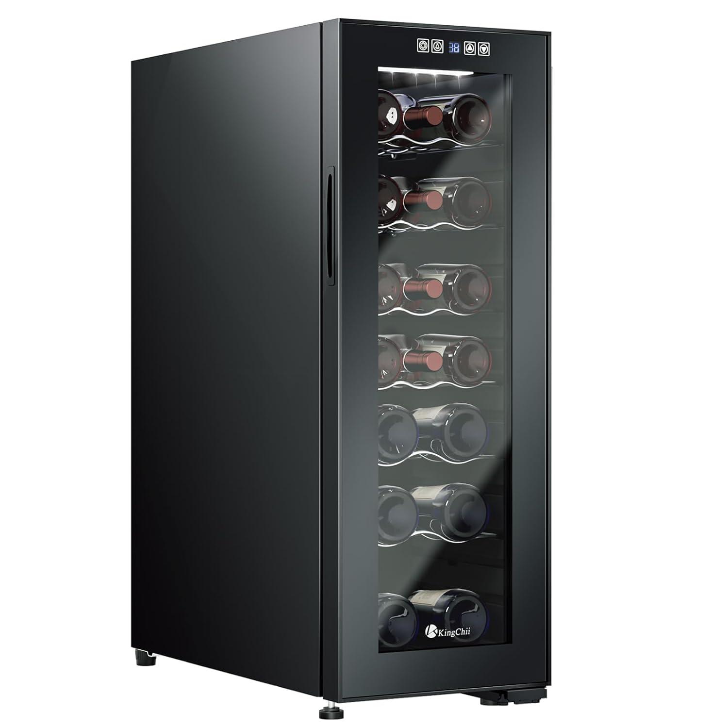 Ivation 18 Bottle Wine Cooler Fridge, Compressor Refrigerator W/Lock