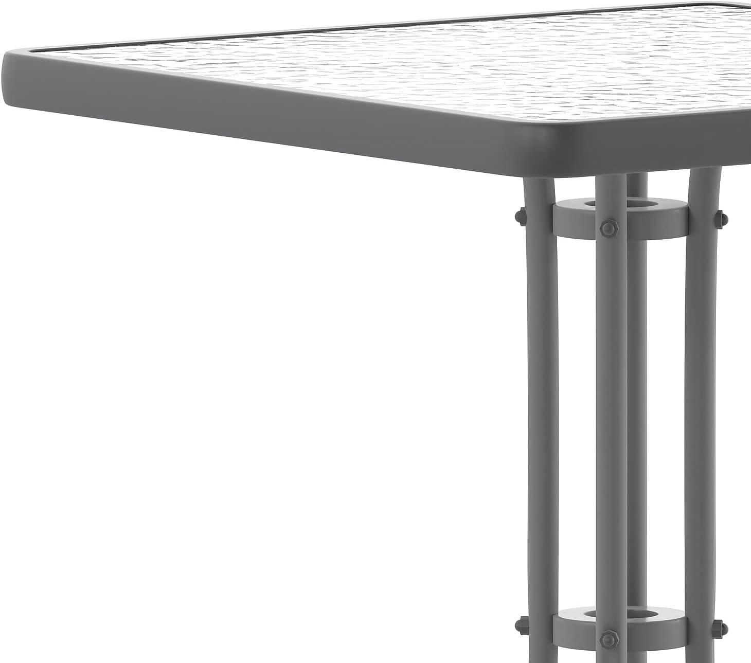 Flash Furniture Barker 23.5'' Square Tempered Glass Metal Table