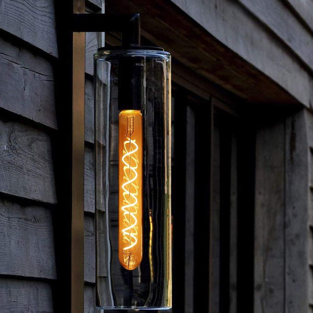 Leools T10 Led Long Bulbs 8W,E26 Dimmable Tubular Bulb,Equivalent 75 Watt, E26 Edison Style Vintage LED Filament Light Bulb,2700K Warm White,8.9in(225mm),4-Pack.