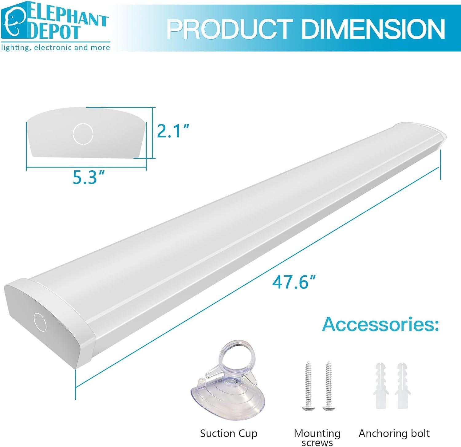 MW LIGHTING 2PK 4FT LED Wraparound Light Fixture, 5520 Lumens Dimmable
