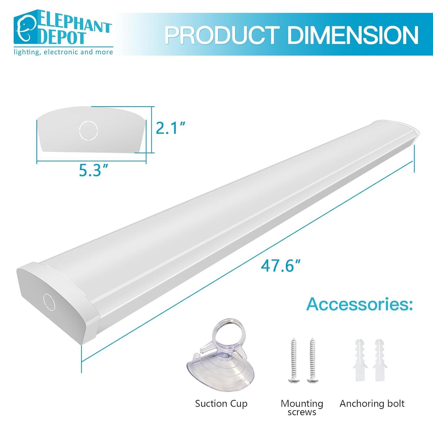 MW LIGHTING 2PK 4FT LED Wraparound Light Fixture, 5520 Lumens Dimmable
