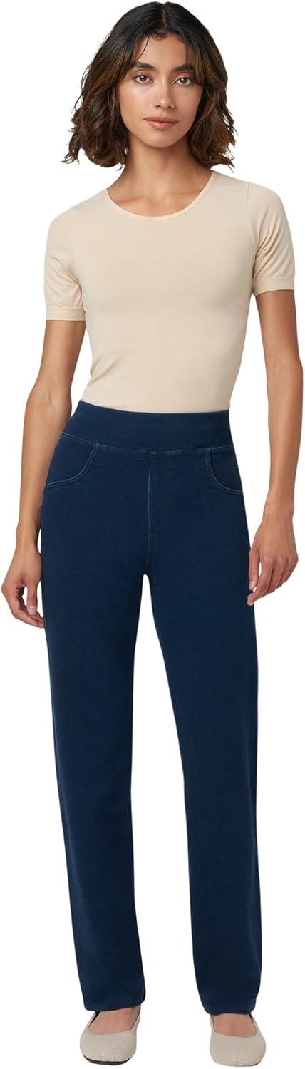 Small Dark Blue Cotton Blend High Rise Denim Leggings
