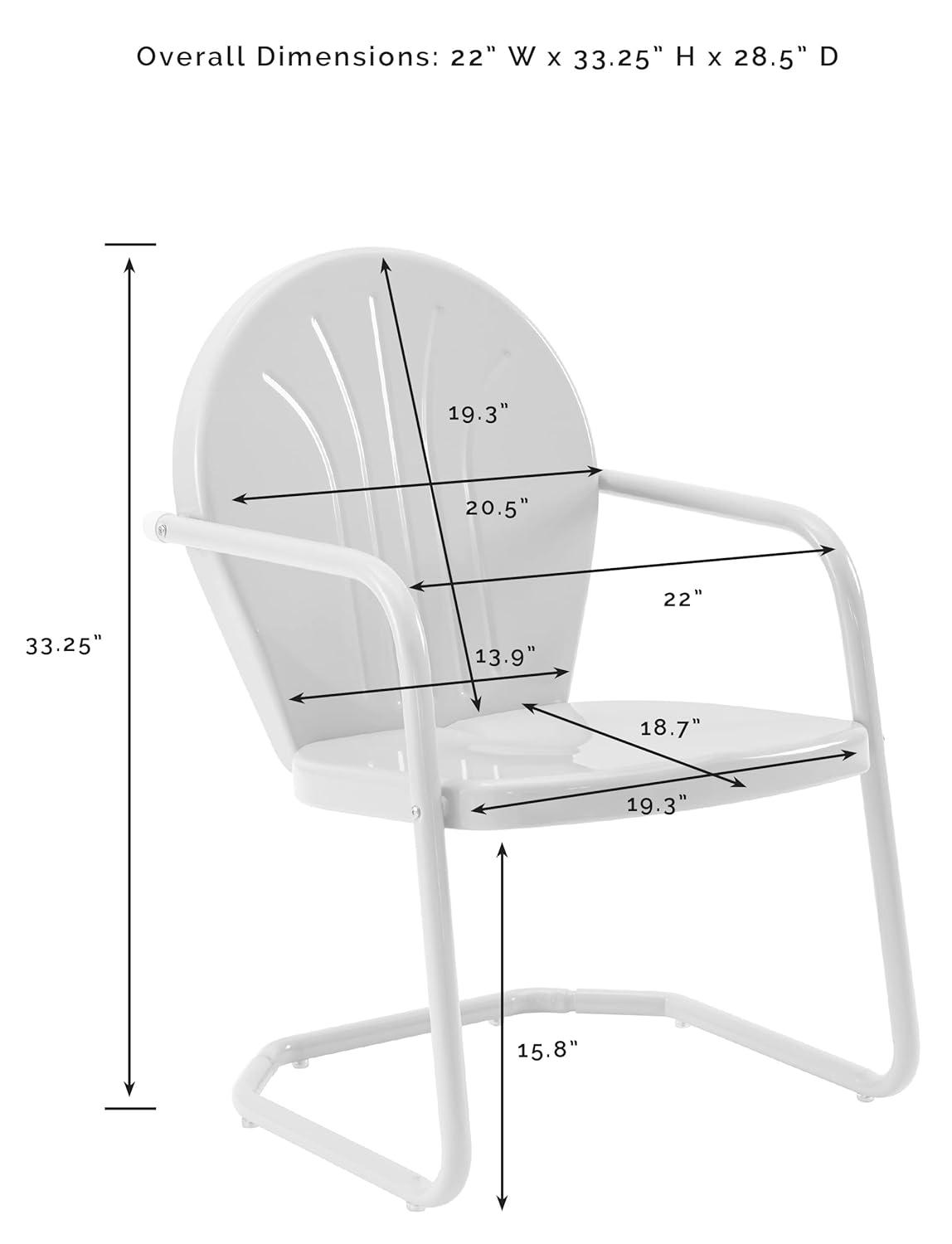 Metal Patio Arm Chair - Green: Crosley, Powder-Coated Steel Frame, UV & Weather-Resistant, 250lb Capacity