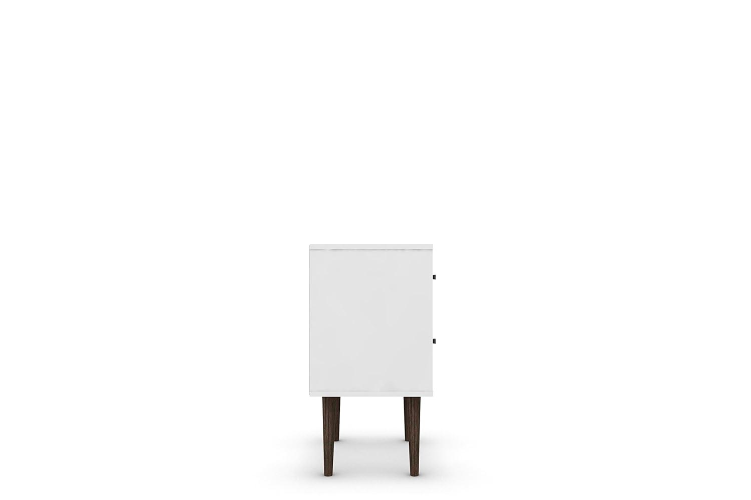 Liberty Mid-Century Modern Nightstand 2.0 with 2 Full Extension Drawers with Solid Wood Legs
