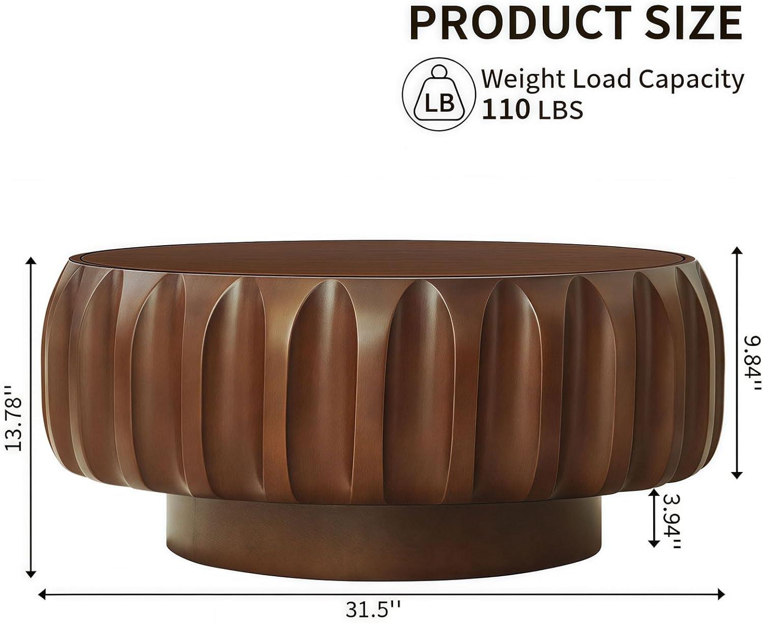 Williamspace Modern Glam Round End Nesting Coffee Table Set for Living Room (Set of 2) No Assembled Blue