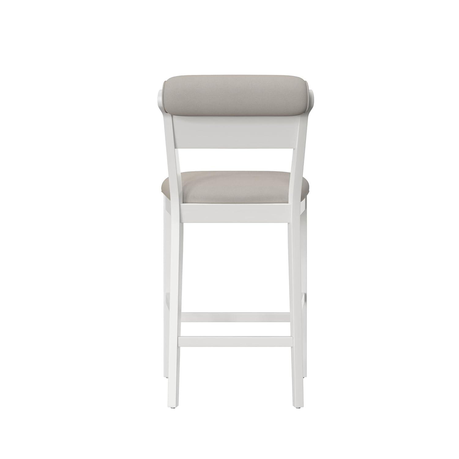Clarion Wood and Upholstered Panel Back Counter Height Stool Sea White - Hillsdale Furniture