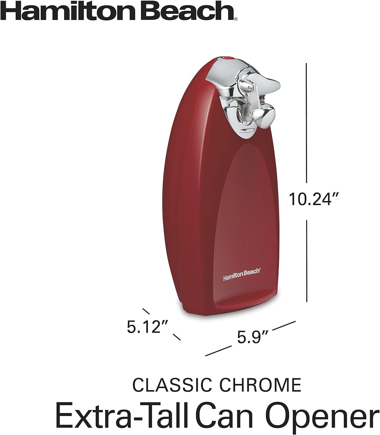 Red Chrome Extra-Tall Automatic Can Opener